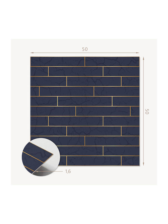 Vinyl Tile Set Wall Texture Brick Print 4x50x50 Pieces