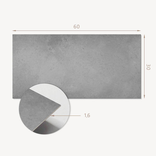 Coloray Wandsticker & Wandgemälde Vorgefertigte Bedruckte Vinylfliesen Mit Struktur Unbehandelter Beton 6x60x30 cm