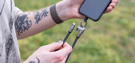 Lanberg Keychain Cable USB-C мъжки - USB-C 240W Черен 0.3m CA-CMCM-10LN-0003-BK
