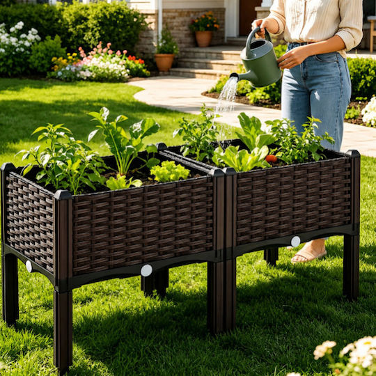 Ghiveci De Flori Din Plastic Maro 80x40x38cm