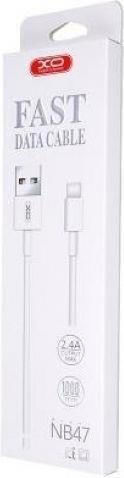 XO Nb47 USB-A to Lightning Cable White 1m XO-NB47LWH