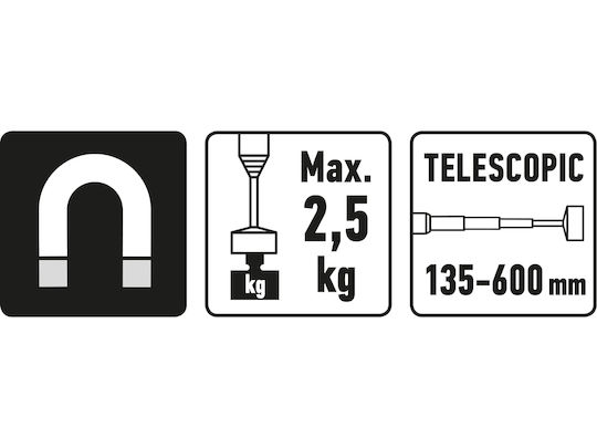 Magnet cu mâner telescopic Extol Craft 543 135-600 Mm