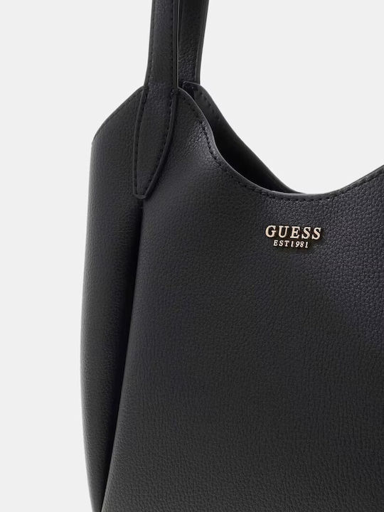 Melody Leather Women's Drawstring Bag Black