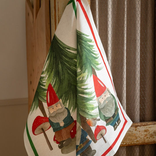 Tessitura Toscana Telerie Elf Ποτηρόπανο σε Πράσινο Χρώμα Tessitura Toscana Telerie Elf Ποτηρόπανο σε Πράσινο Χρώμα