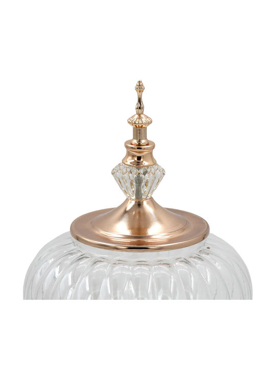 Keskor Glass Sweet Jar with Lid 19x19x35cm Gold