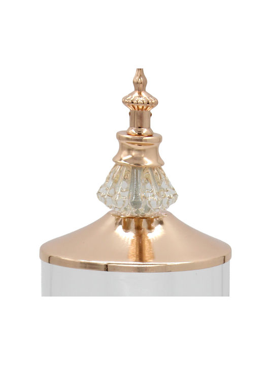 Keskor Glass Sweet Jar with Lid 10x10x32cm Gold