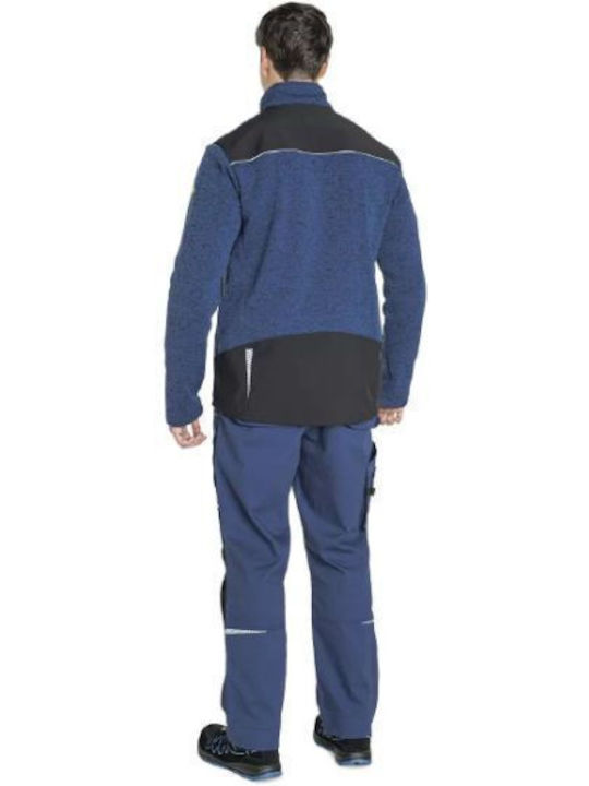 Cerva Work Fleece Reflective Blue Jacket