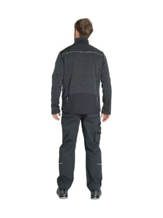 Cerva Work Fleece Reflective Black Jacket