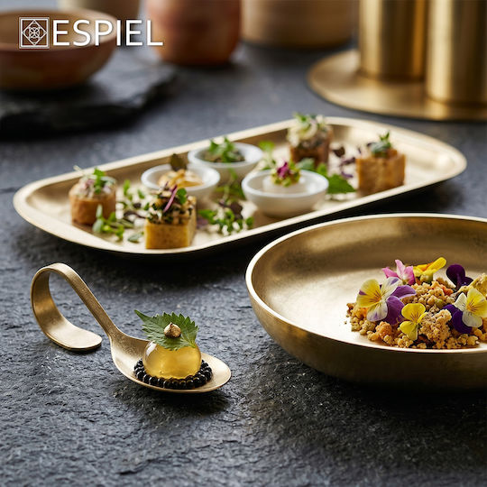 Espiel Antique Serving Plate Shallow Inox Gold with Diameter 18cm 2 Pieces