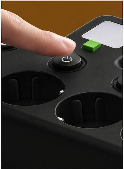 Захранваща лента 2 гнезда с 2 USB-A, USB-C и превключвател