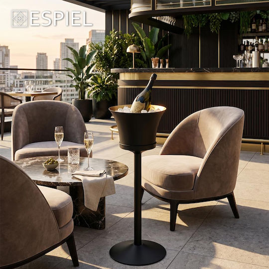 Espiel Inox Black Wine Cooler With Dimensions 35.5x35.5x85cm