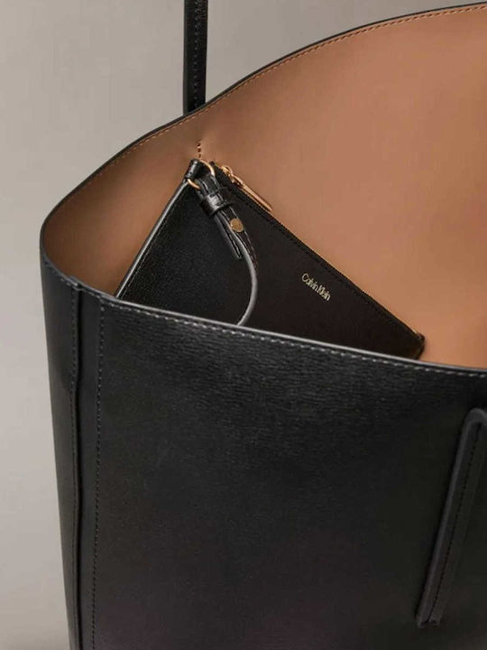 Calvin Klein Emblem Aop Damen Schultertasche Schwarz
