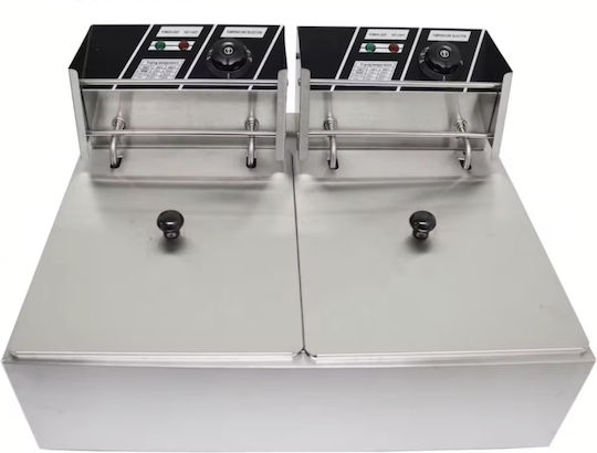Alpha-Market Electric Double Fryer 5.6kW Capacity 2x20lt DT-1584