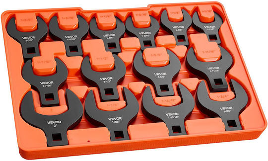 Vevor Σετ Κλειδιών Crowfoot 1/2" 14 Τεμ Sae 1-1/16" Έως 2" Zxbstznj12inbbco5001v0