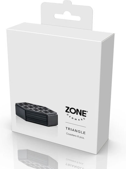 Zone Denmark Сервизи за чаши Пластмасови Със Стойка Черни 10x10cm 6бр