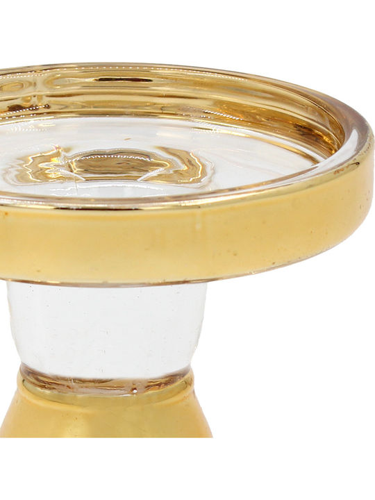 Keskor Glass Candle Holder in Gold Colour 8.5x8.5x8cm