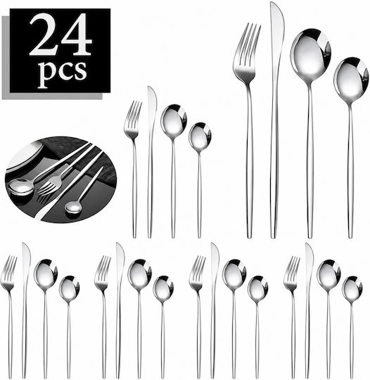 Zola Besteckset Edelstahl Silber 24 Stück