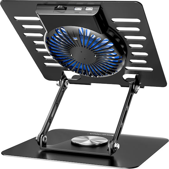 Powertech Laptop Stand for Laptop up to 17" with 1 Fan and Lighting PT-1630