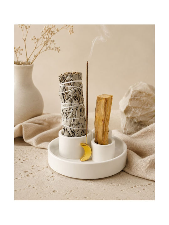 Ceramic Holder Moon 3 1 Burn Palo Santo Incense Stick Fragrance Stick