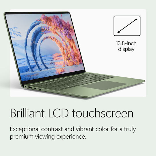 Microsoft Surface 13.8" Touchscreen 120Hz (Snapdragon-X2 Elite/16GB/512GB SSD/W11 Home) 8th Edition, Jade (US Keyboard)