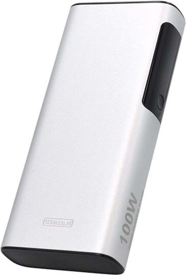 123accu Power Bank 20000mAh 100W cu Port USB-A și Port USB-C Power Delivery Argintiu