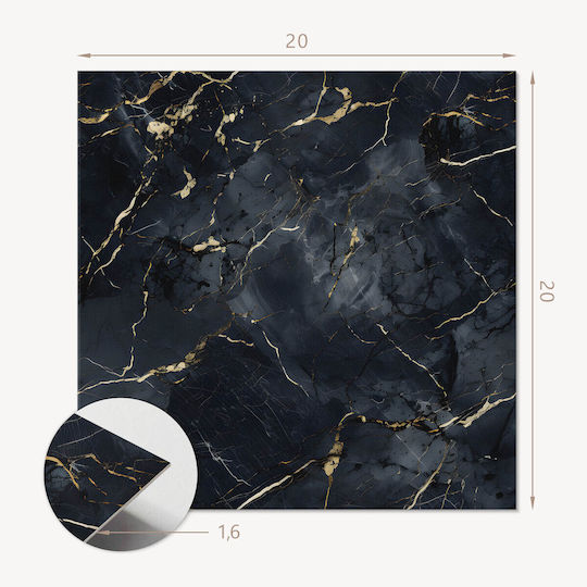 Vinyl Tile Set Kitchen Living Room Elegant Marble Veins 20x20x20 cm