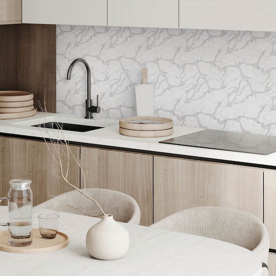 Decorative Vinyl Panel Graphics Kitchen Or Bathroom 100x50 Cm Marble Veins