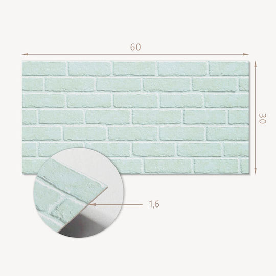 Set of Vinyl Tile Stickers Wall Design Bricks 6x60x30 Pcs