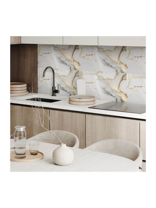 Autocolant De Podea Din Vinil Imprimat Cu Model Elegant Marmură 6x60x30 Bucăți