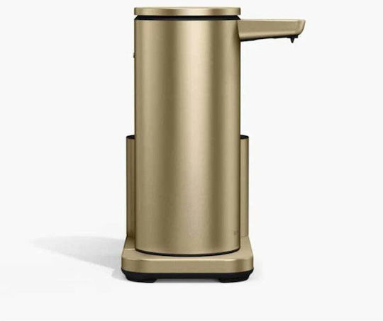Pulse Dispenser Κουζίνας από Ανοξείδωτο Ατσάλι με Θήκη για Σφουγγάρι Χρυσό 414ml