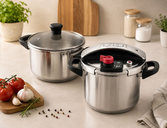 Speed Cooker Set Deluxe Solingen Easy Open 3 Pcs 9 L 5 L Steam Basket Dst-02