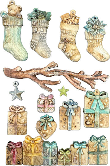 Силиконова Форма A5 15×21см Stamperia Christmas Коледни Чорапи За Камина