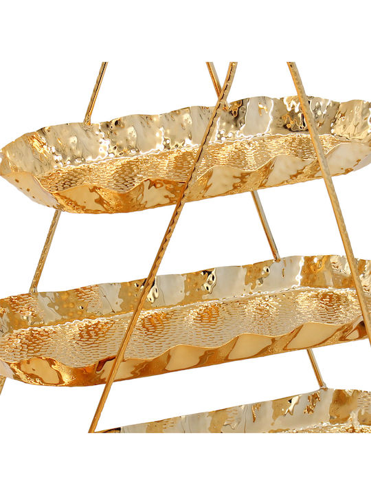 Keskor Metallic Dessert Tower Stand Gold Ø35cm W12xL35cm
