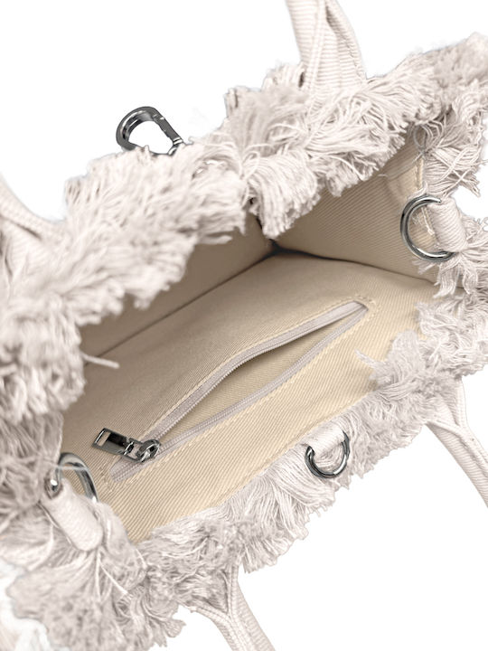 Feel & Touch Caribbean Fabric Beach Bag Beige