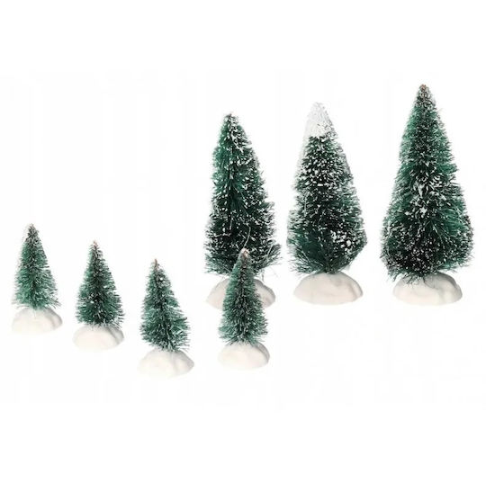 Christmas Decorative Glass Tree Adorned Green 3 Pieces