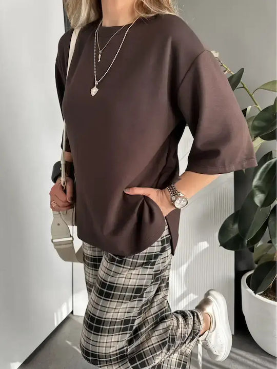 Women's Oversized Brown T-shirt