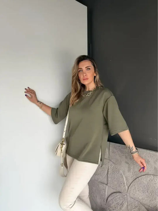 Дамска Oversized Тениска Каки