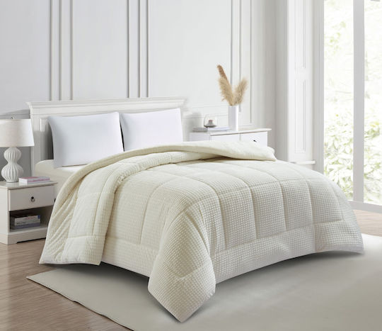 Liolios Home Sherpa Comforter Semi Double 180x240cm Sahara Off White