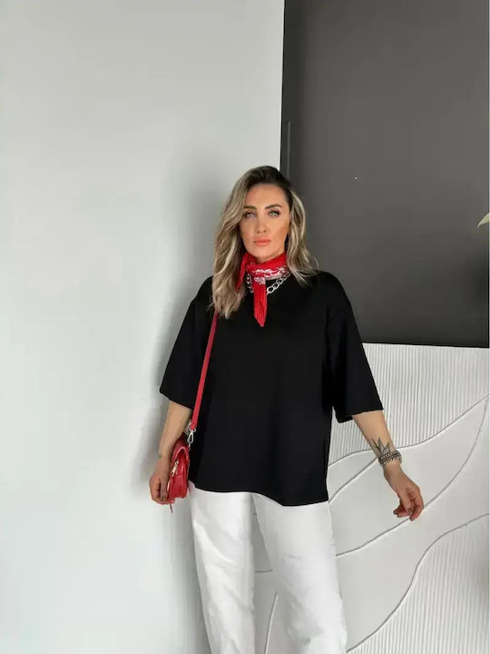 Women's Oversized Black T-shirt