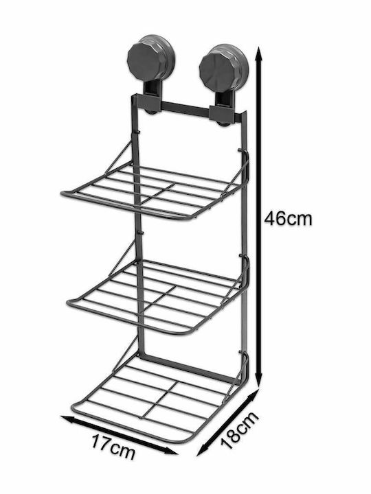 Wall Metal Shelf 17x18x46cm Grey