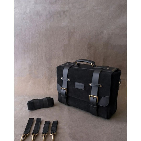 Δερματινη Πλαϊνη Βαλιτσα Warrior Black Trip Machine