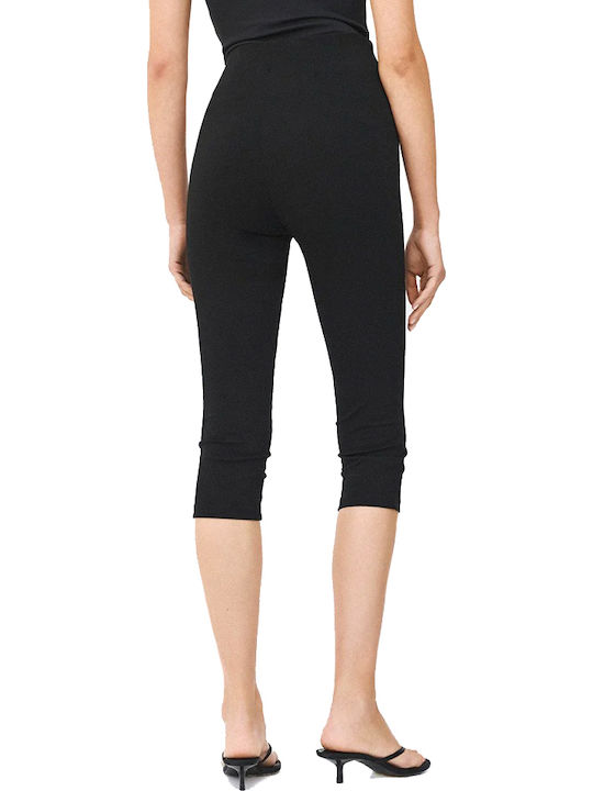 Access Women's High Rise Fabric Capri Trousers with Rubber Band Black Access Women's High Rise Fabric Capri Trousers with Rubber Band Black