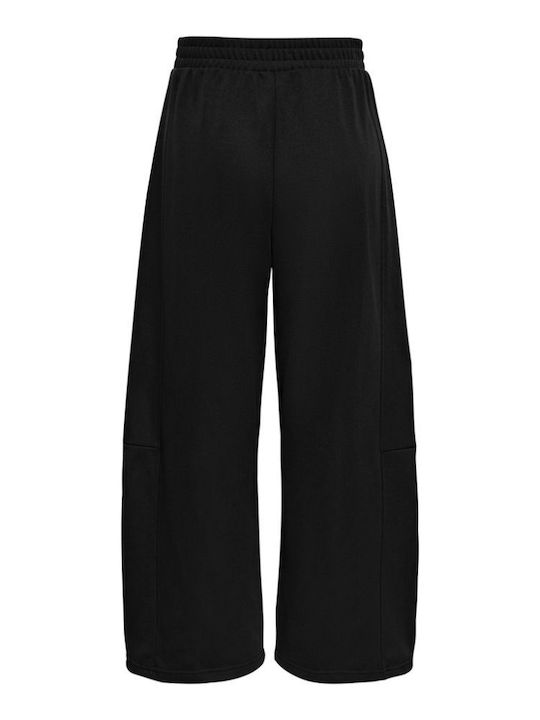 Damen Stoffhose mit Gummiband in Loose Passform Schwarz