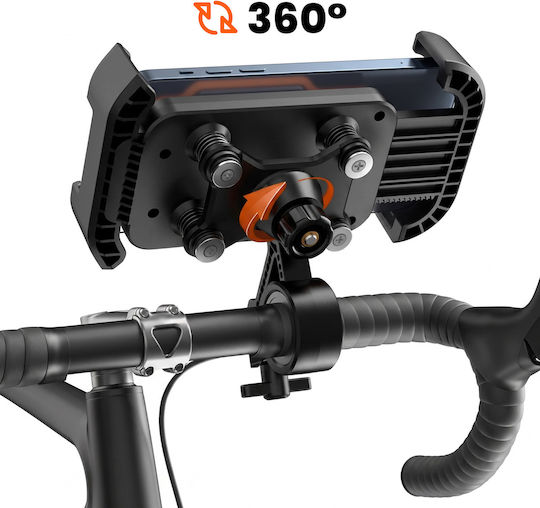 Linq Fahrradkoffer & -halter Handy-Halterung MTB Lenkerhalterung 4 Stoßdämpfer Automatisches Verriegeln Schwarz