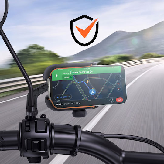 Linq Handyhalterung Rückspiegel Scooter Motorrad 360° Schutzpads Schwarze
