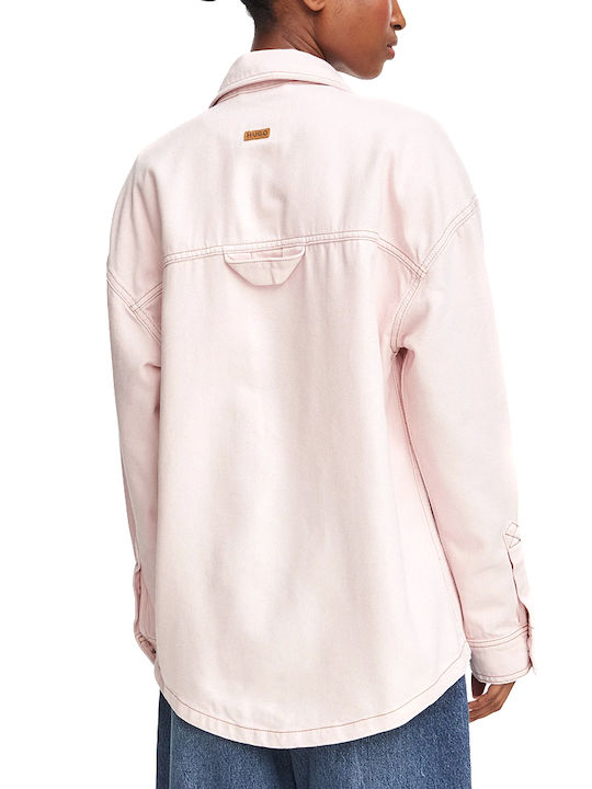 Hugo Langärmeliges Damenhemden Denim Rosa