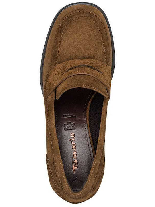 Suede Heels with Medium Heel Brown
