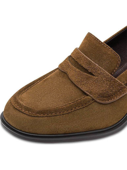 Suede Heels with Medium Heel Brown