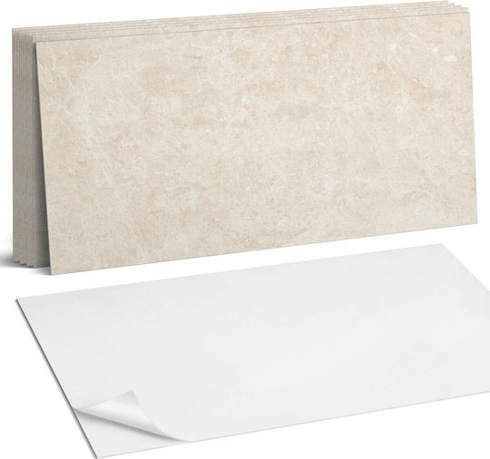 PVC Tile Set Kitchen Or Bathroom Decoration Light Natural Stone 6x60x30 Cm