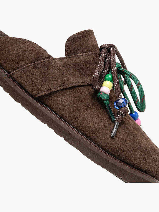Mules With Heel In Brown Colour